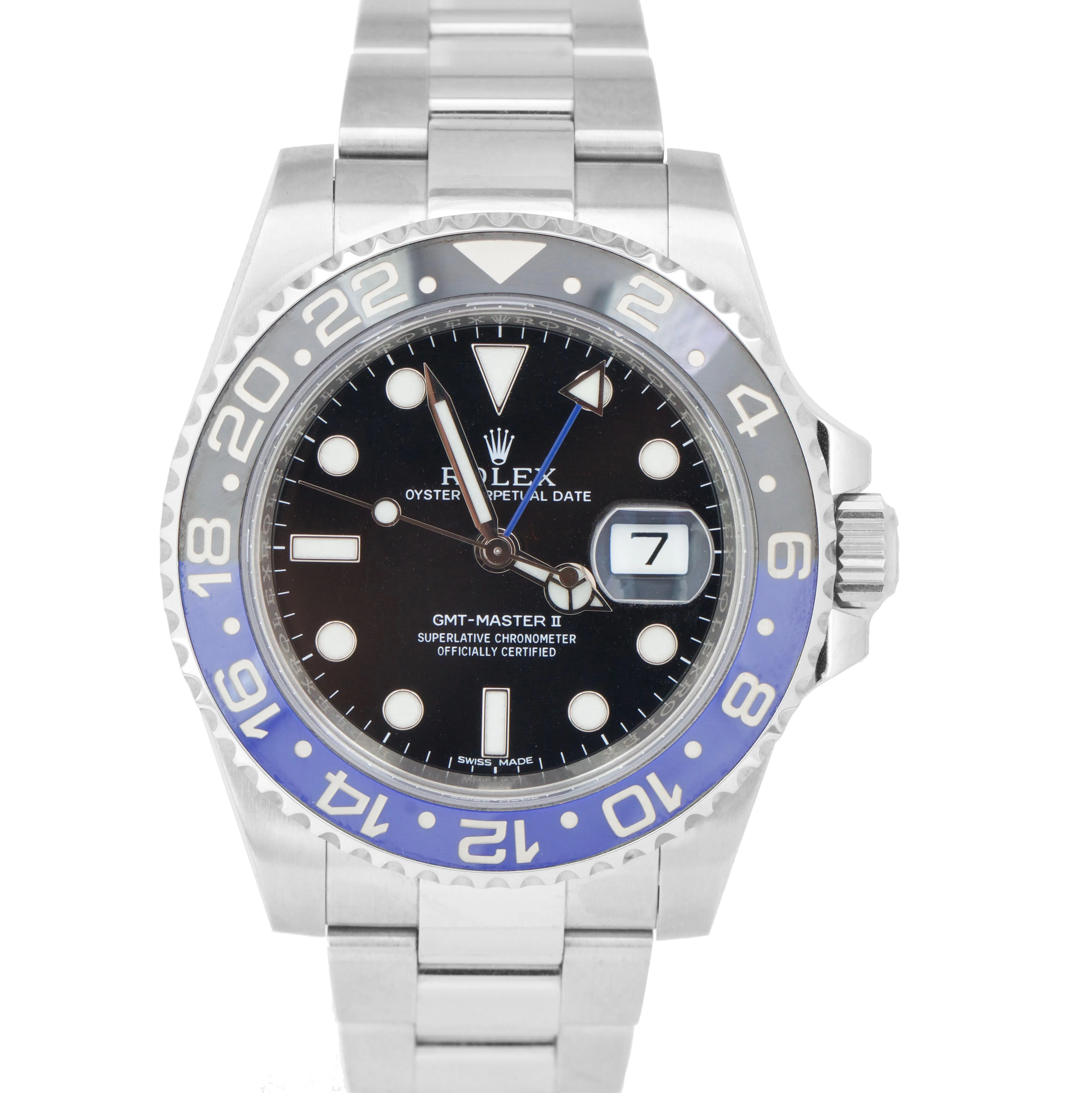 UNPOL. Rolex GMT-Master II Batman Blue Black Ceramic 40mm Watch 116710 BLNR B P