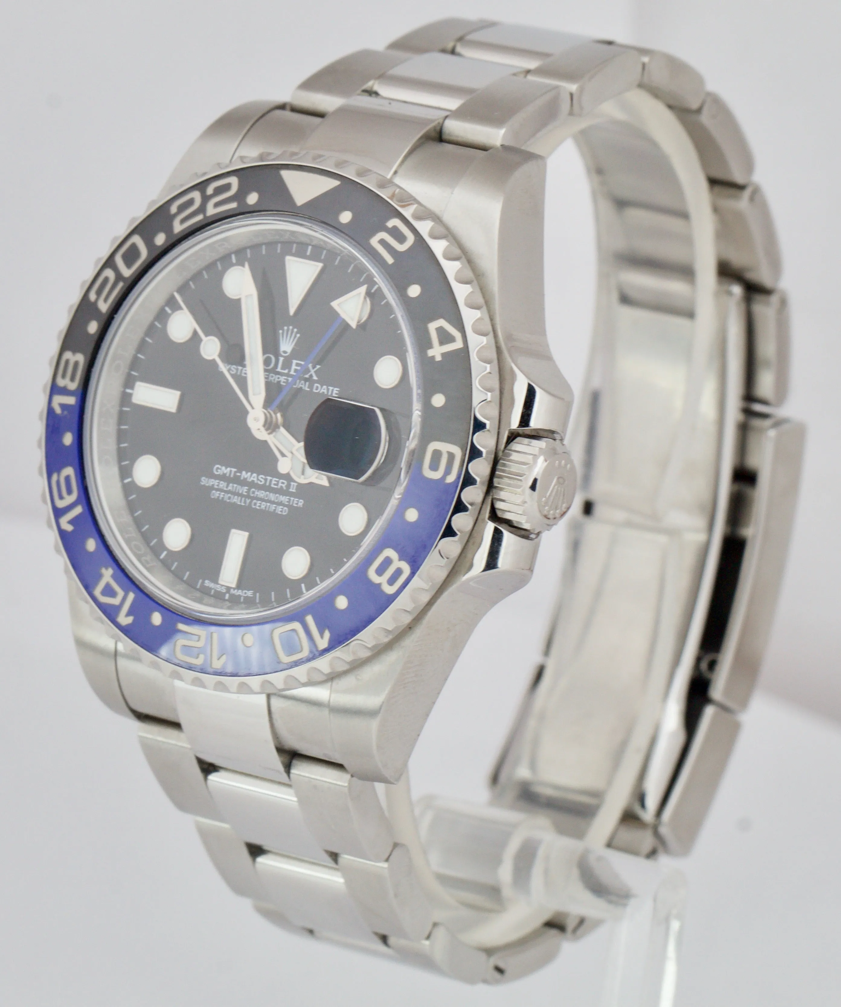 UNPOL. Rolex GMT-Master II Batman Blue Black Ceramic 40mm Watch 116710 BLNR B P