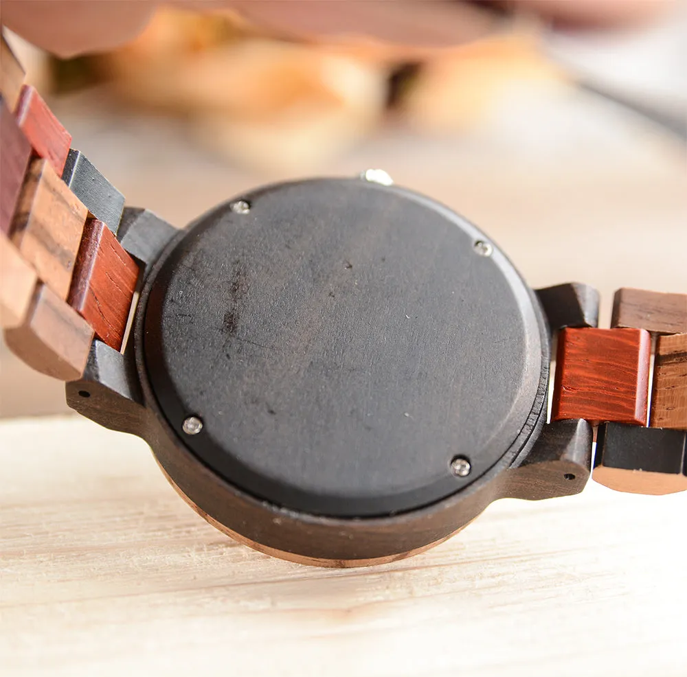 UXD Color Block Wooden Watch For Men