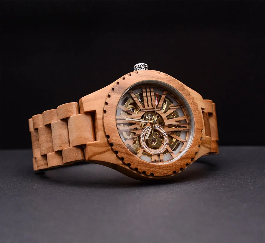 UXD Premium Eco-Friendly Manual Mechanical Wooden Watch