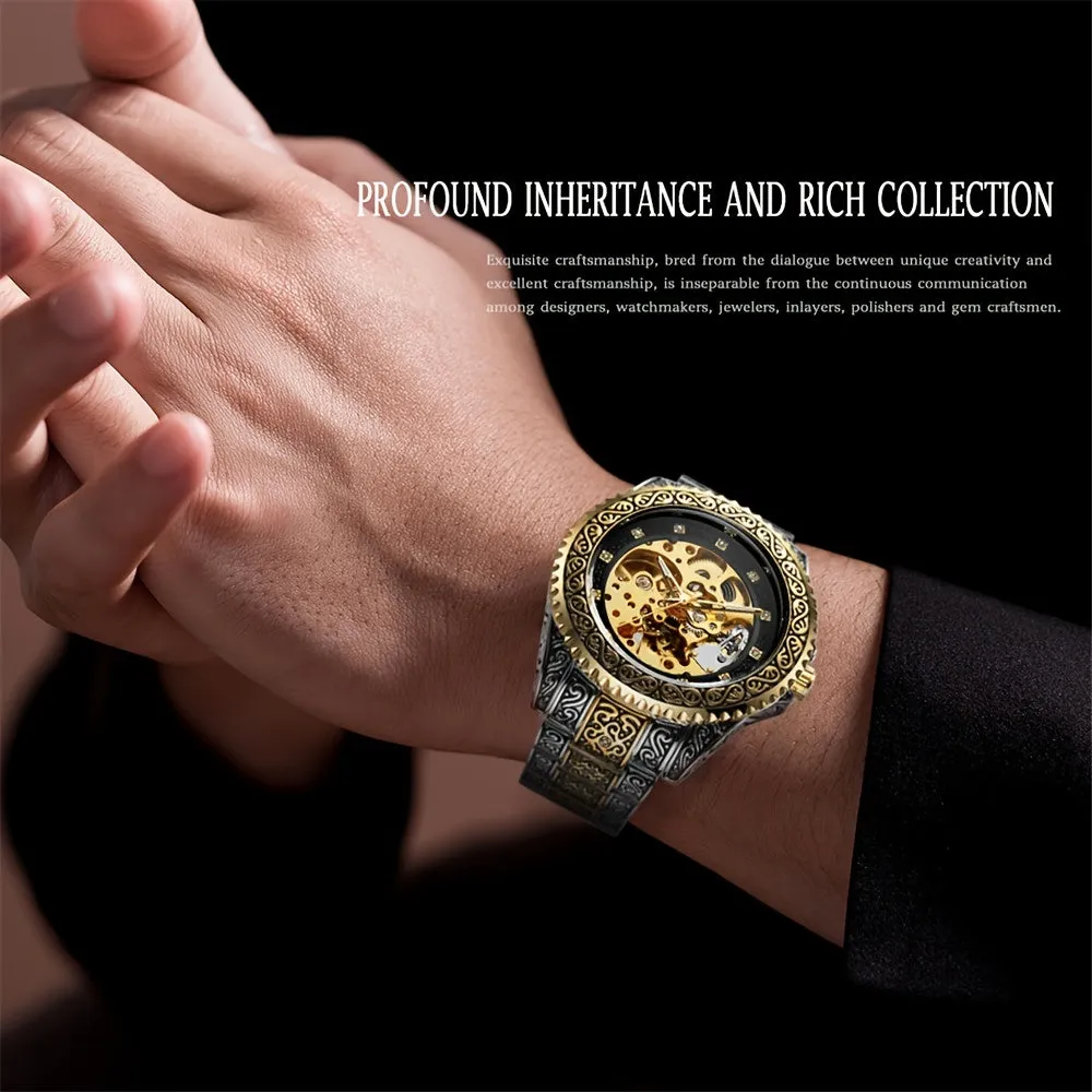 Vintage Golden Timepiece Luxury Mens Watch