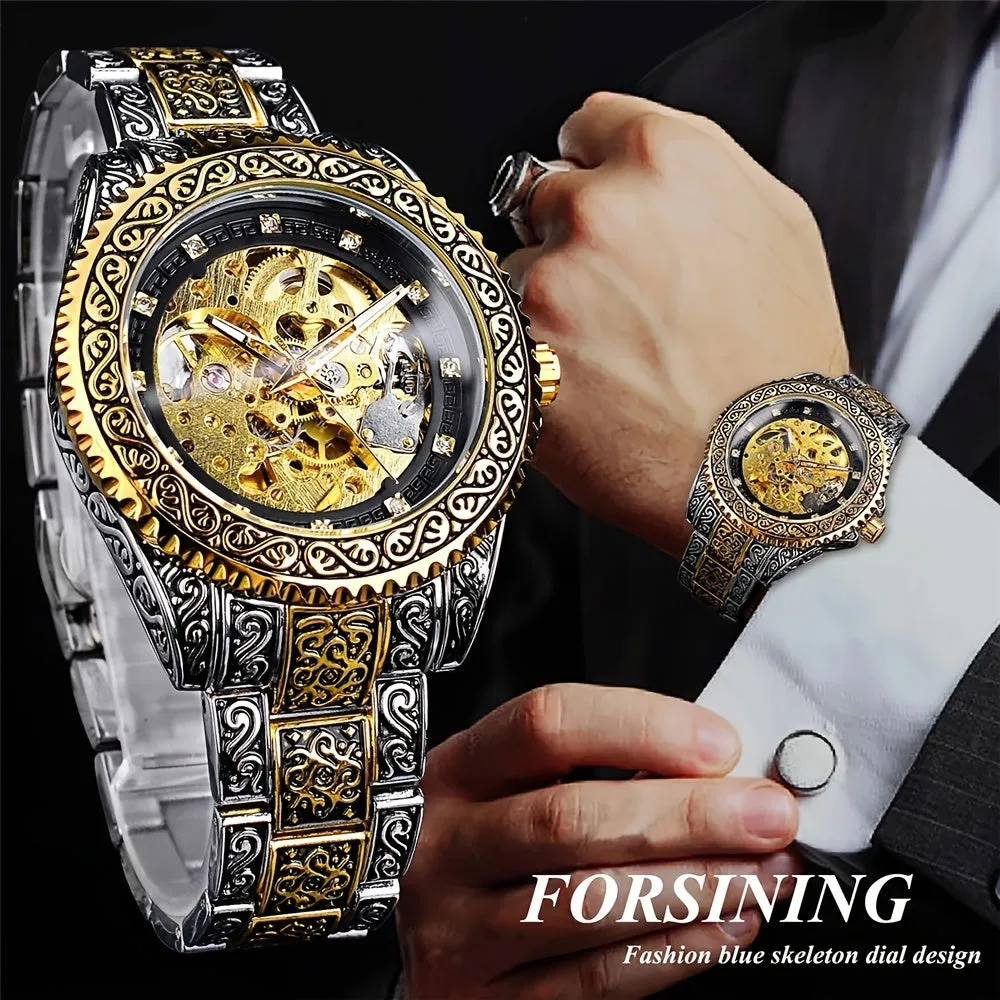 Vintage Golden Timepiece Luxury Mens Watch