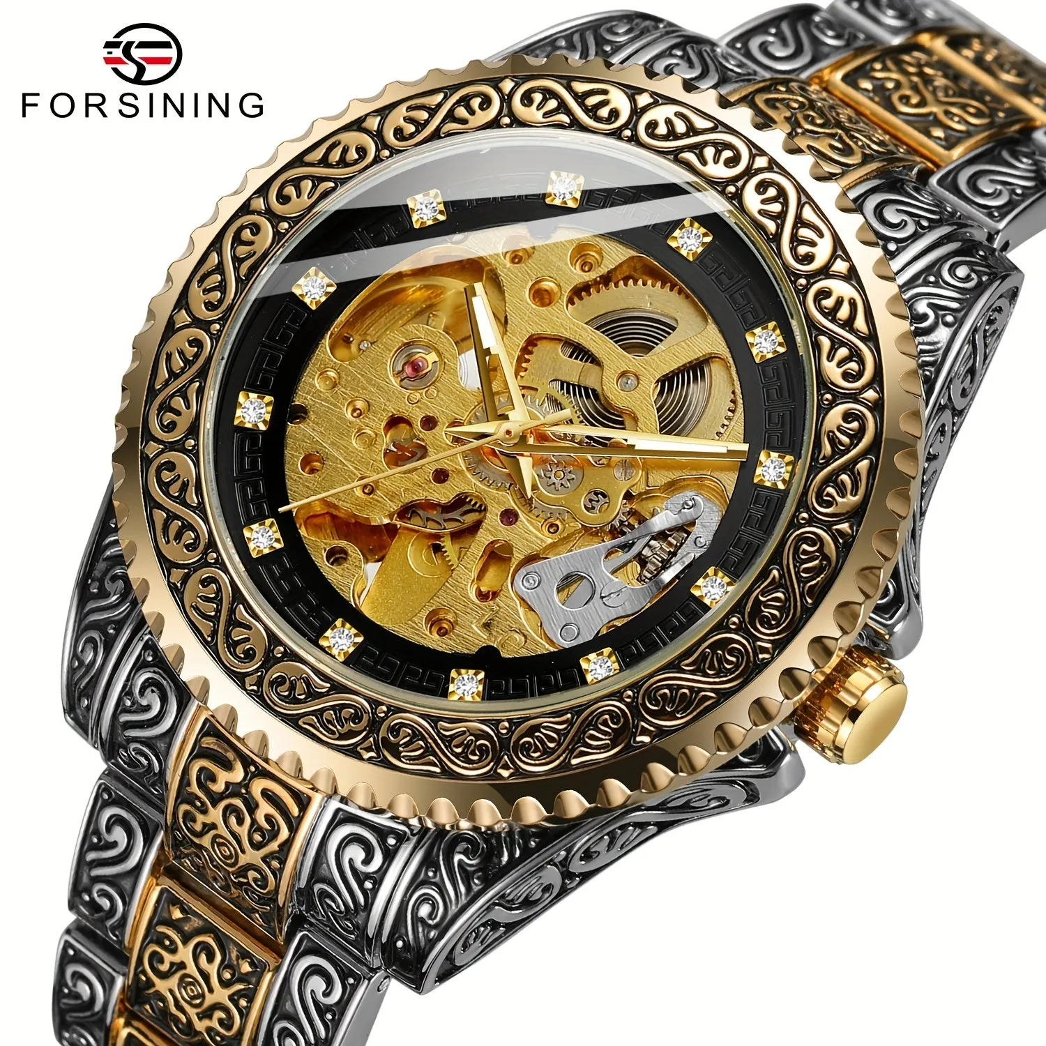 Vintage Golden Timepiece Luxury Mens Watch