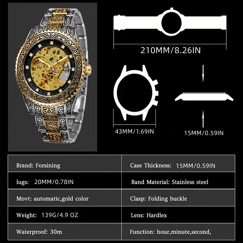Vintage Golden Timepiece Luxury Mens Watch