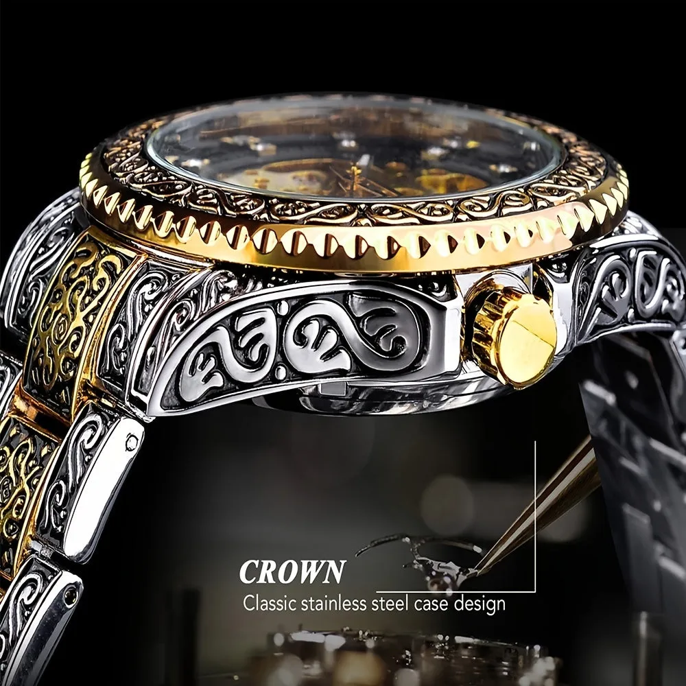 Vintage Golden Timepiece Luxury Mens Watch
