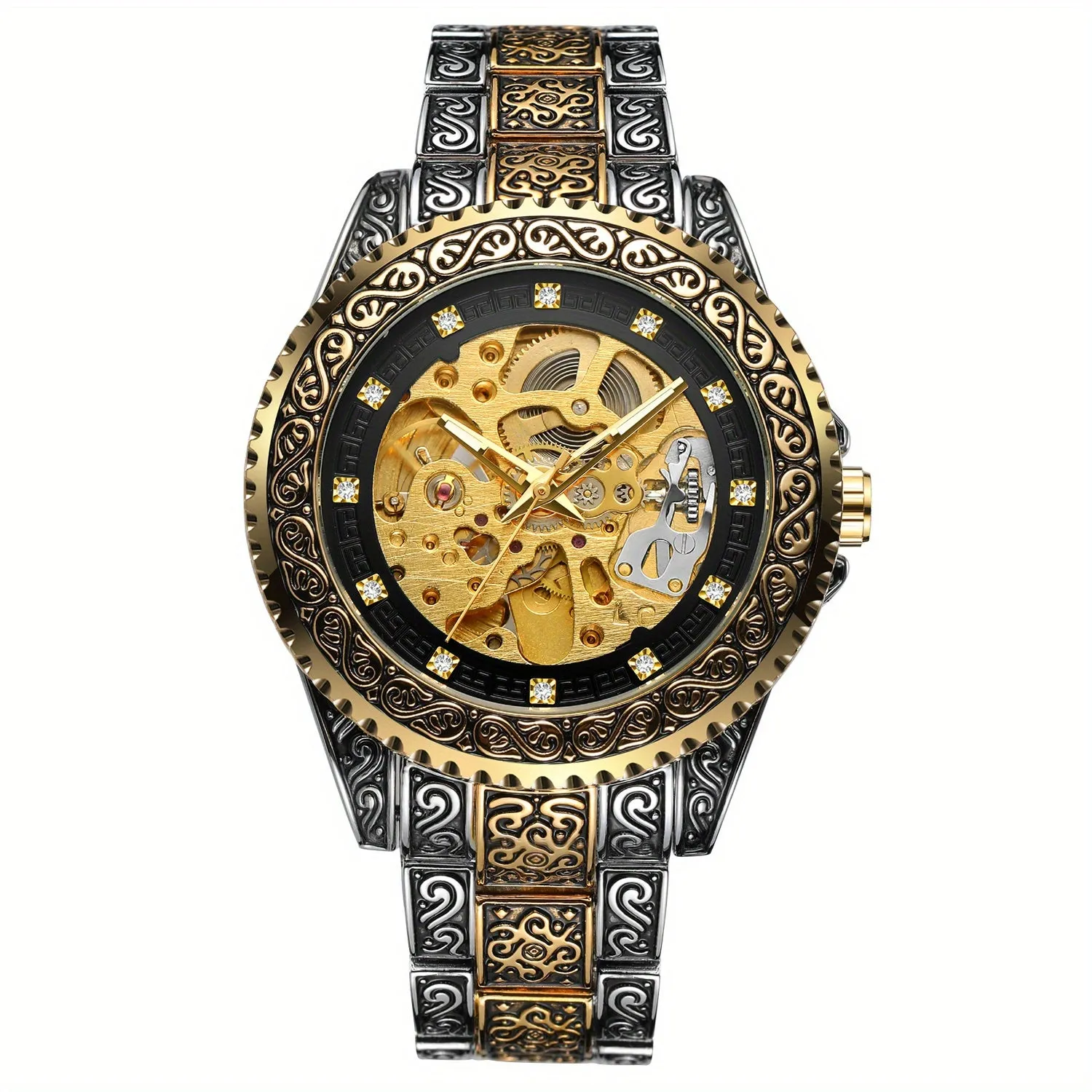 Vintage Golden Timepiece Luxury Mens Watch