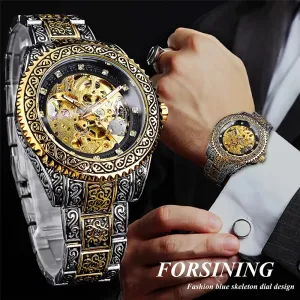 Vintage Golden Timepiece Luxury Mens Watch