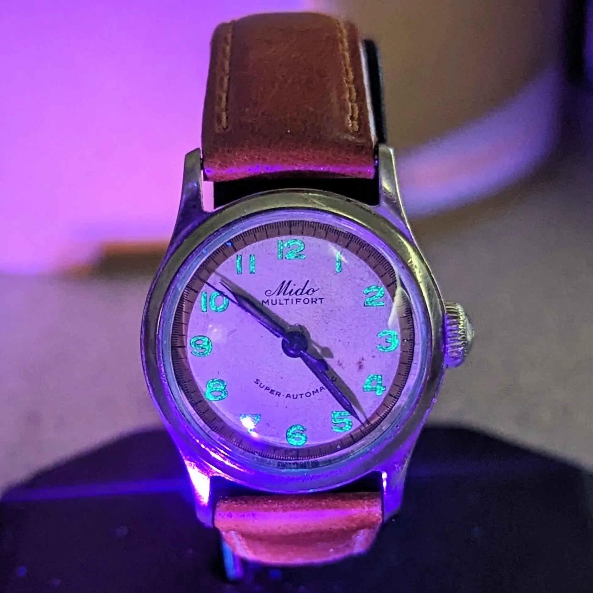 Vintage MIDO Multifort Super Automatic Watch ALL S.S. 17 Jewels Cal. 817 Two-Tone Dial 220