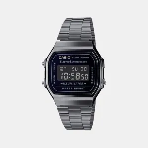 Vintage Unisex Digital Stainless Steel Watch D182 - A168WGG-1BDF