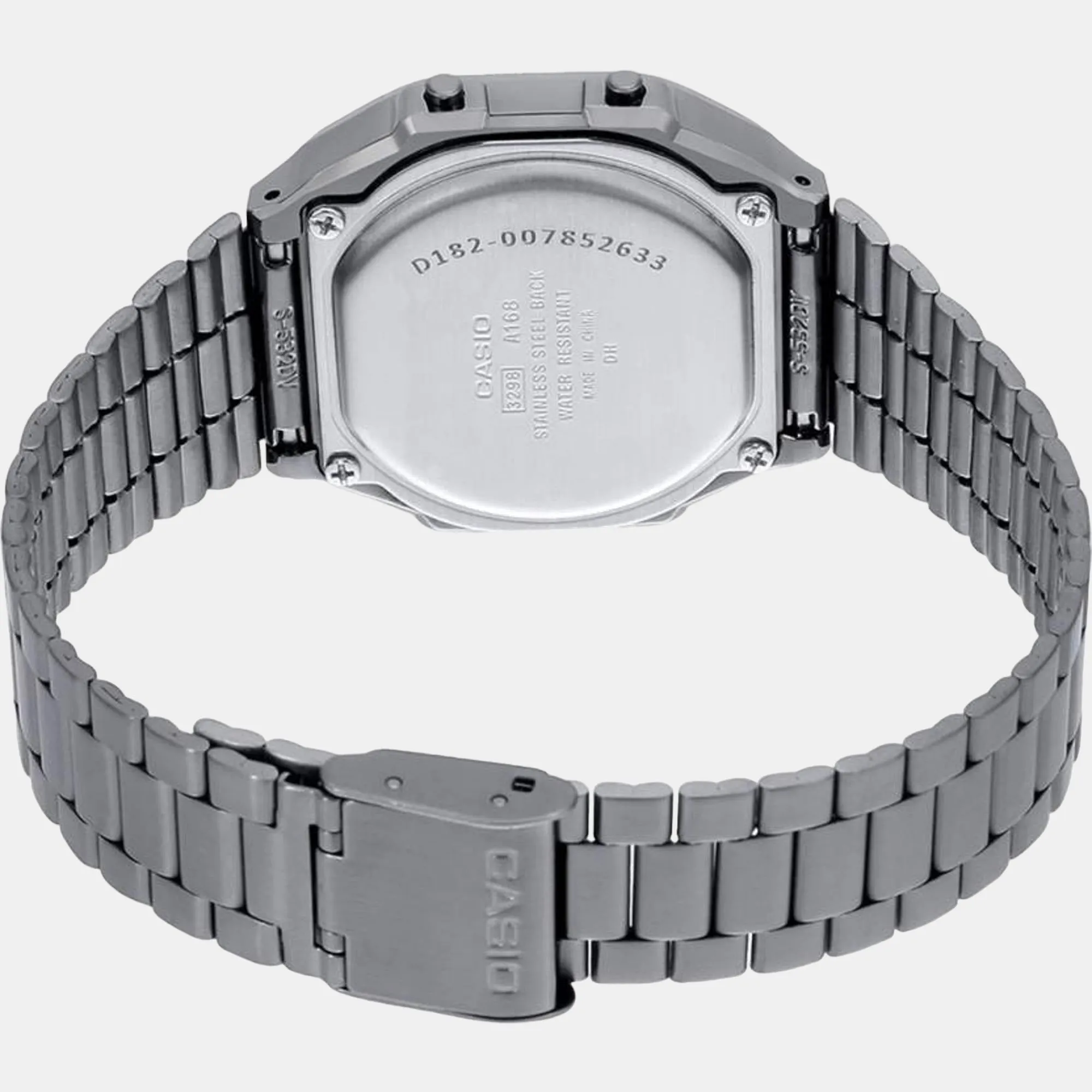 Vintage Unisex Digital Stainless Steel Watch D182 - A168WGG-1BDF