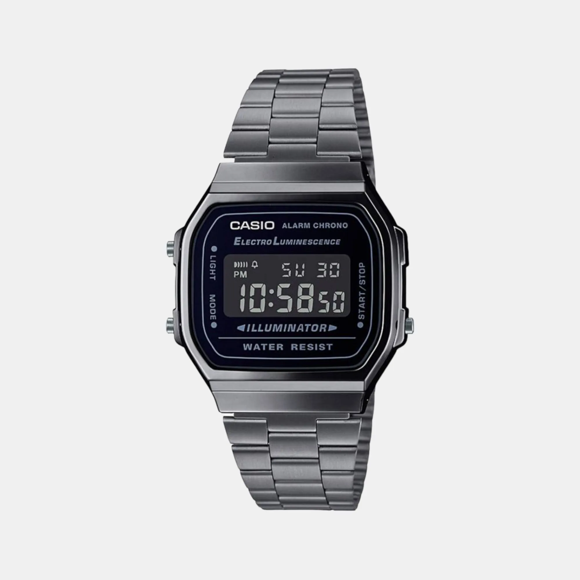 Vintage Unisex Digital Stainless Steel Watch D182 - A168WGG-1BDF