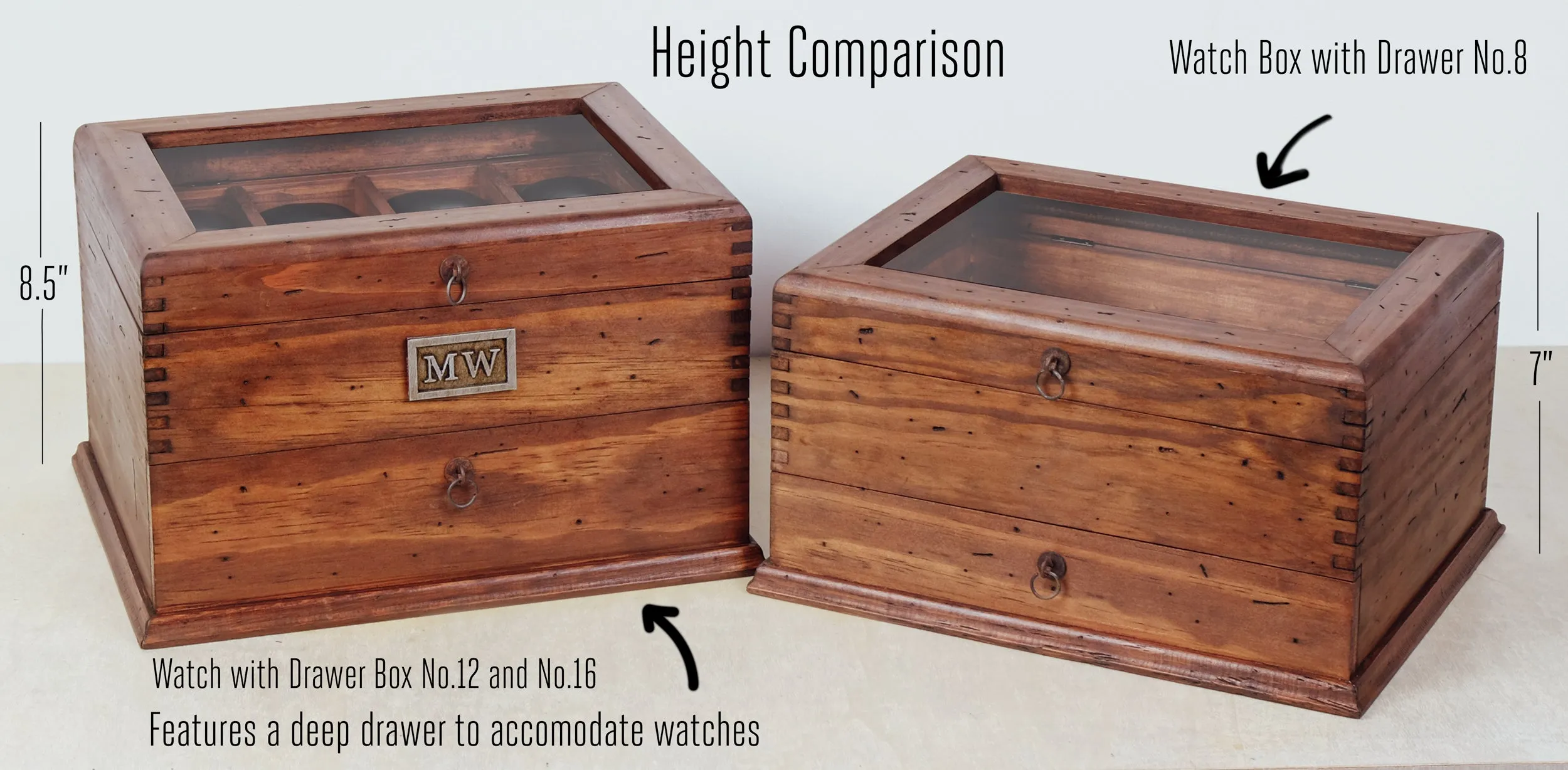 Watch Box For 16 Watches with Drawer
