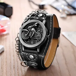 Watch Men Handsome Cool Retro Chain Can Be Flipped Belt Quartz Watches