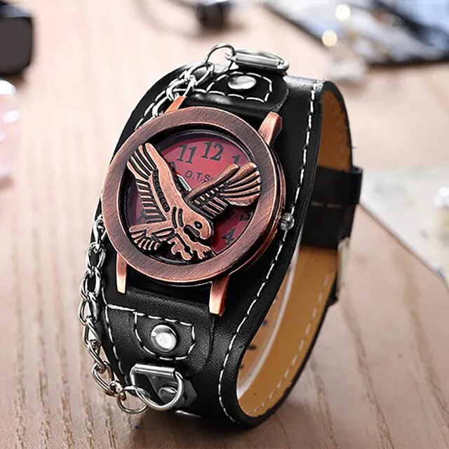 Watch Men Handsome Cool Retro Chain Can Be Flipped Belt Quartz Watches
