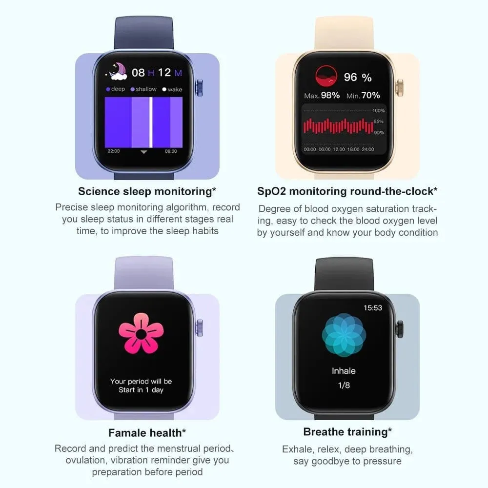 Waterproof Voice Calling Smart Notifications Voice Assistant Smartwatch for Men Women