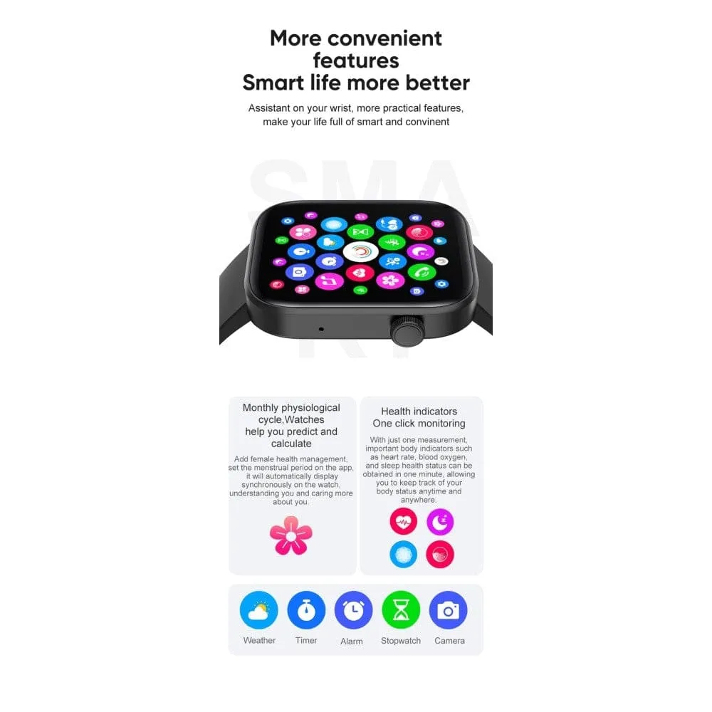 Waterproof Voice Calling Smart Notifications Voice Assistant Smartwatch for Men Women