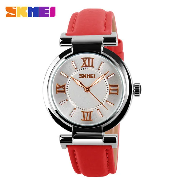 Women Fashion Dress Watches 30M Waterproof Leather
