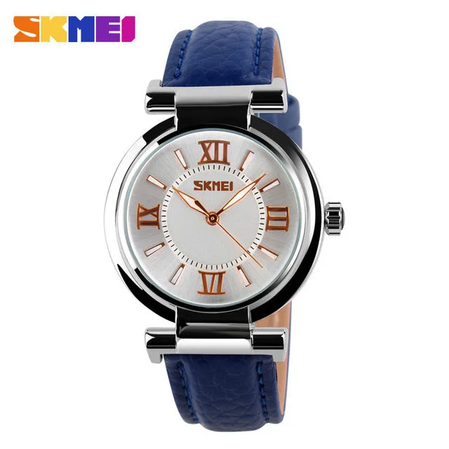 Women Fashion Dress Watches 30M Waterproof Leather