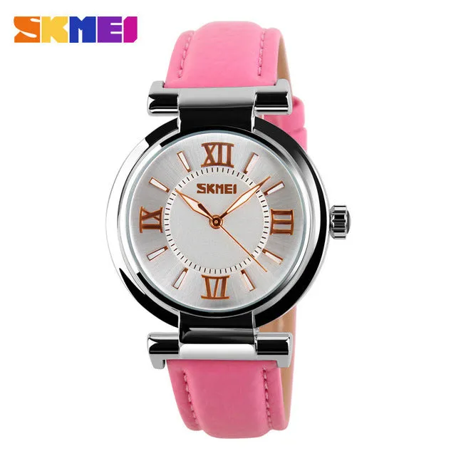 Women Fashion Dress Watches 30M Waterproof Leather