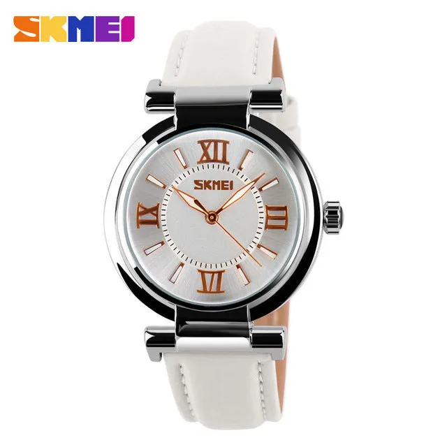 Women Fashion Dress Watches 30M Waterproof Leather