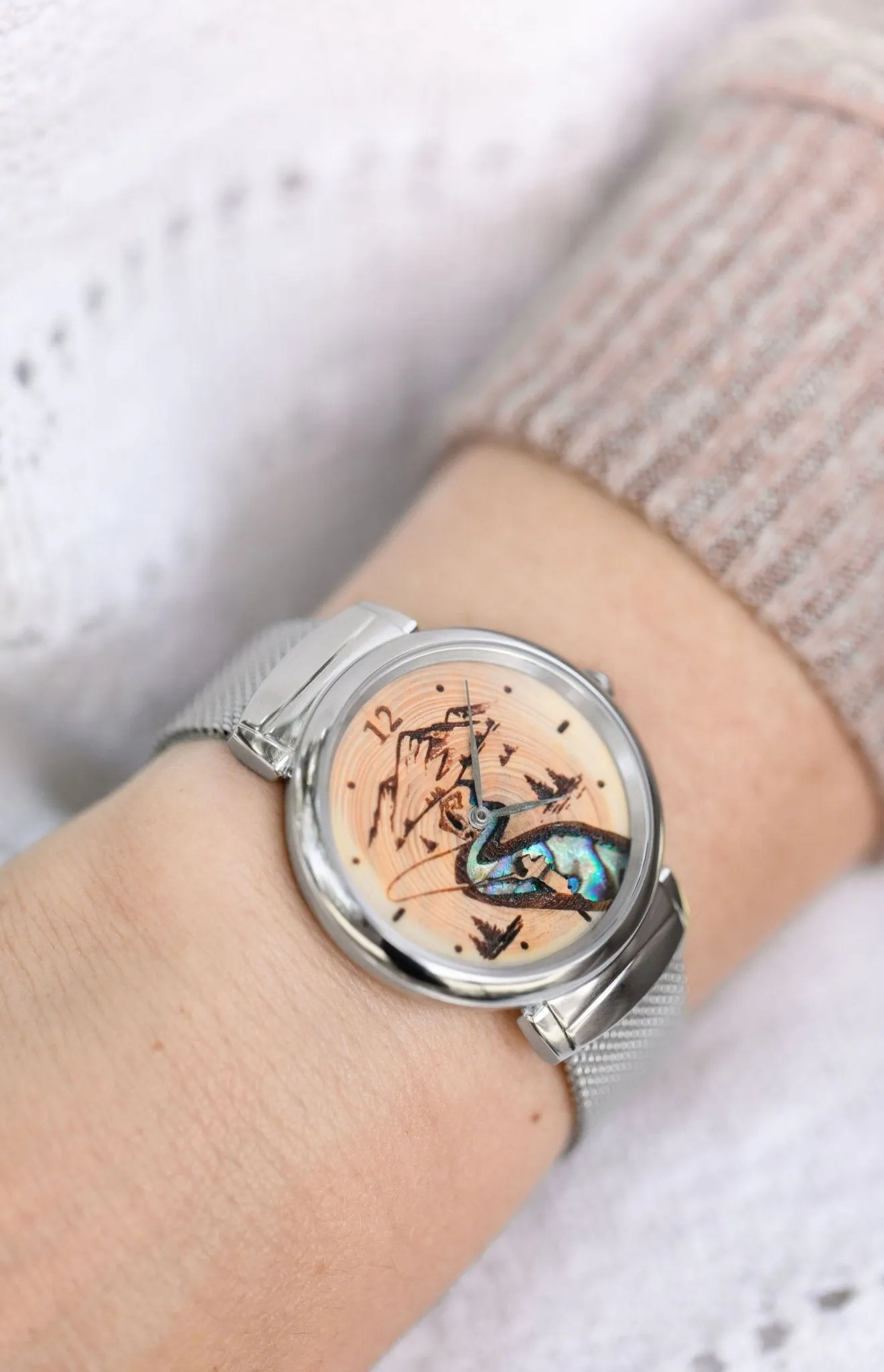 Women's Fly Fishing Gift Wood Watch- A River Runs Through It