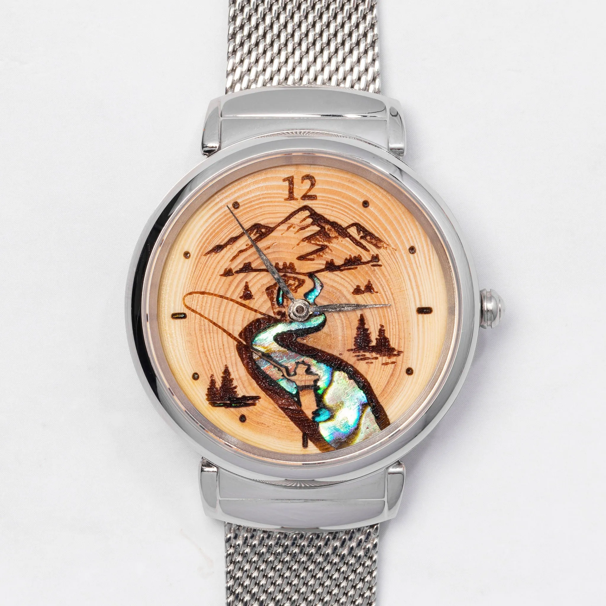 Women's Fly Fishing Gift Wood Watch- A River Runs Through It