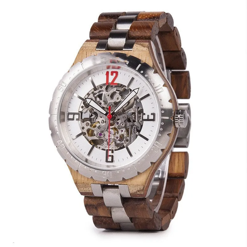 Wooden Automatic Mechanical Men Watches