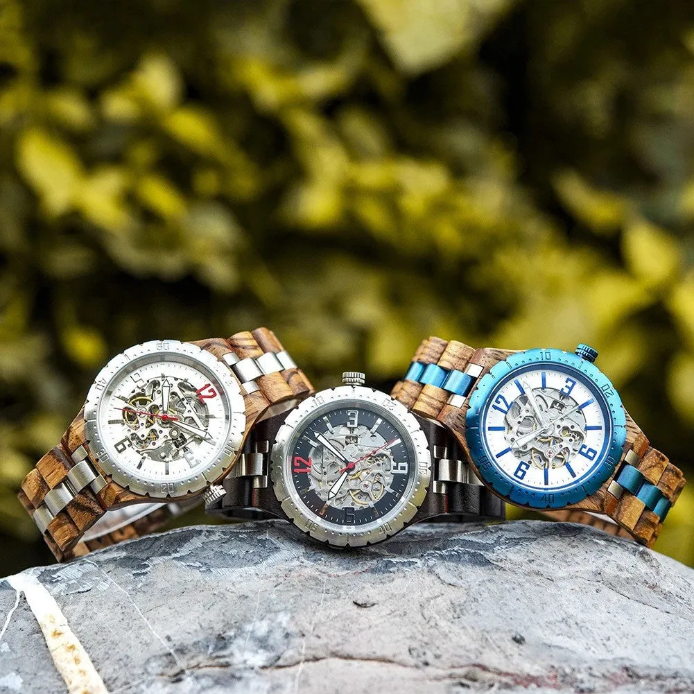 Wooden Automatic Mechanical Men Watches