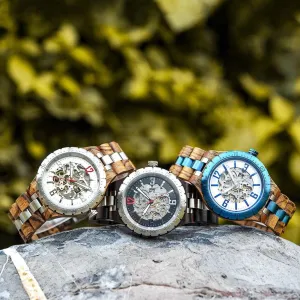 Wooden Automatic Mechanical Men Watches