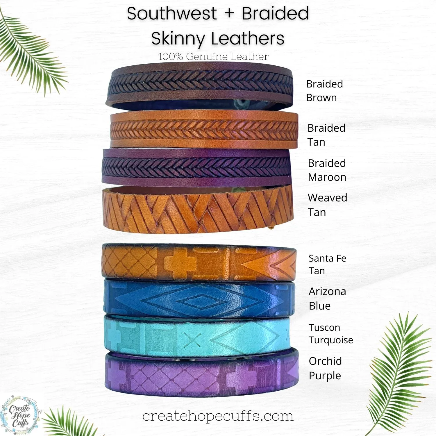 WORTHY Weaved Tan Leather Skinny Bracelet | 4 Colors | Adjustable