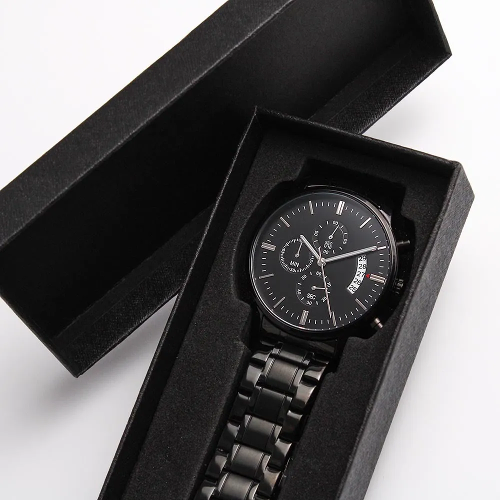 You and Me Together Forever Engraved Black Watch